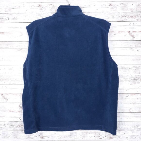 Columbia Mens Fleece Vest XL Full Zip Blue Outdoor Camping Hiking 850 - Picture 2 of 4